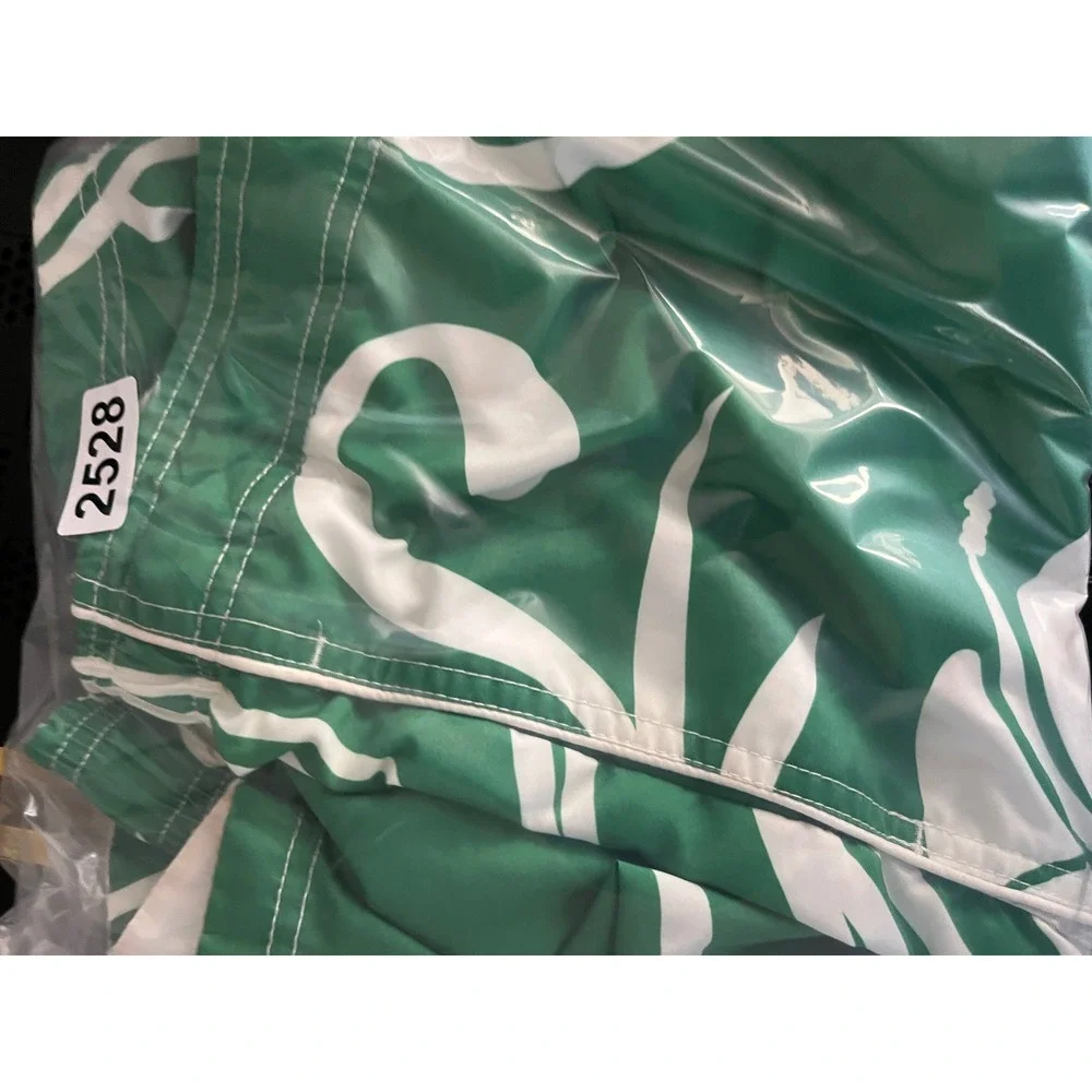 Speedo Swim Trunks Mens Floral Hibiscus Board Shorts Size M Green White